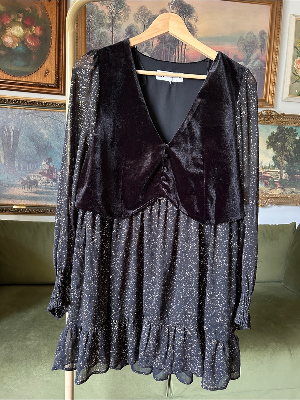 Zara Velvet Combo Mini Dress